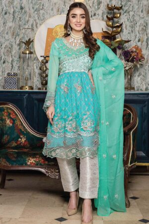 Adab Semi Stitched Chiffon 3pcs