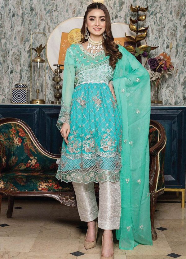 Adab Semi Stitched Chiffon 3pcs