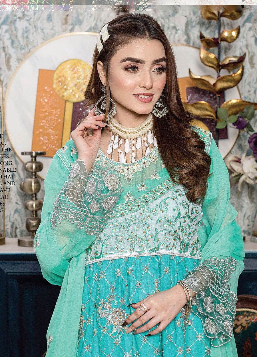 Adab Semi Stitched Chiffon 3pcs - Image 2