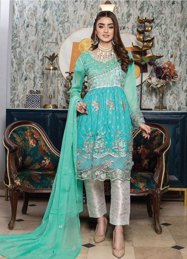 Adab Semi Stitched Chiffon 3pcs - Image 3