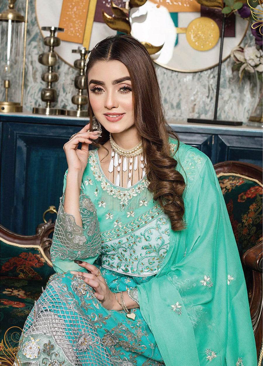 Adab Semi Stitched Chiffon 3pcs - Image 4