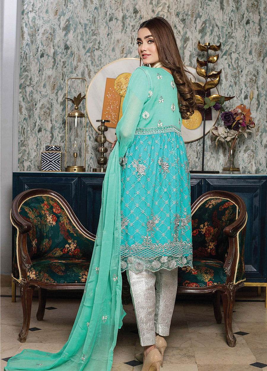 Adab Semi Stitched Chiffon 3pcs - Image 5